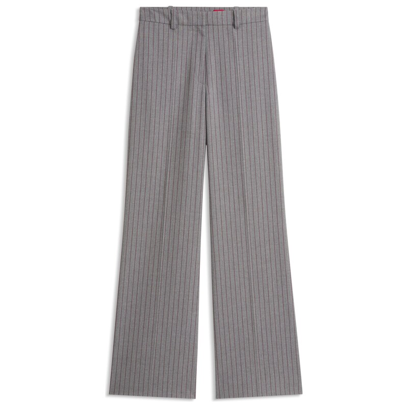 HUGO Pinstripe regular-fit trousers with D-ring detail