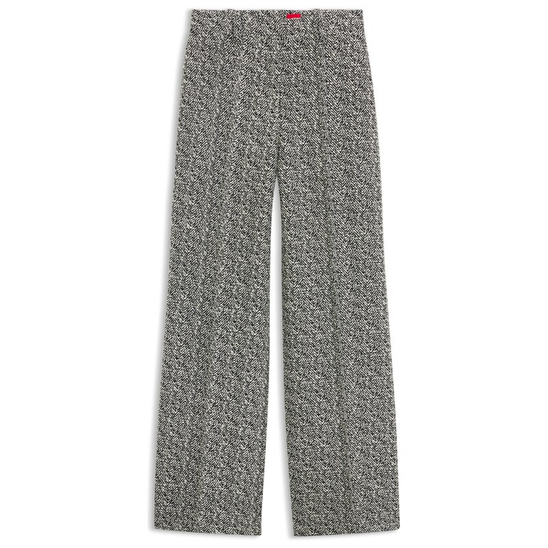 HUGO Regular-fit trousers in stretch herringbone fabric