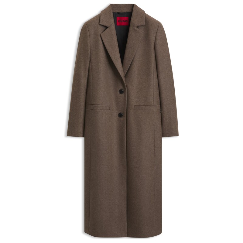HUGO Relaxed-fit formal coat with monogram rivet