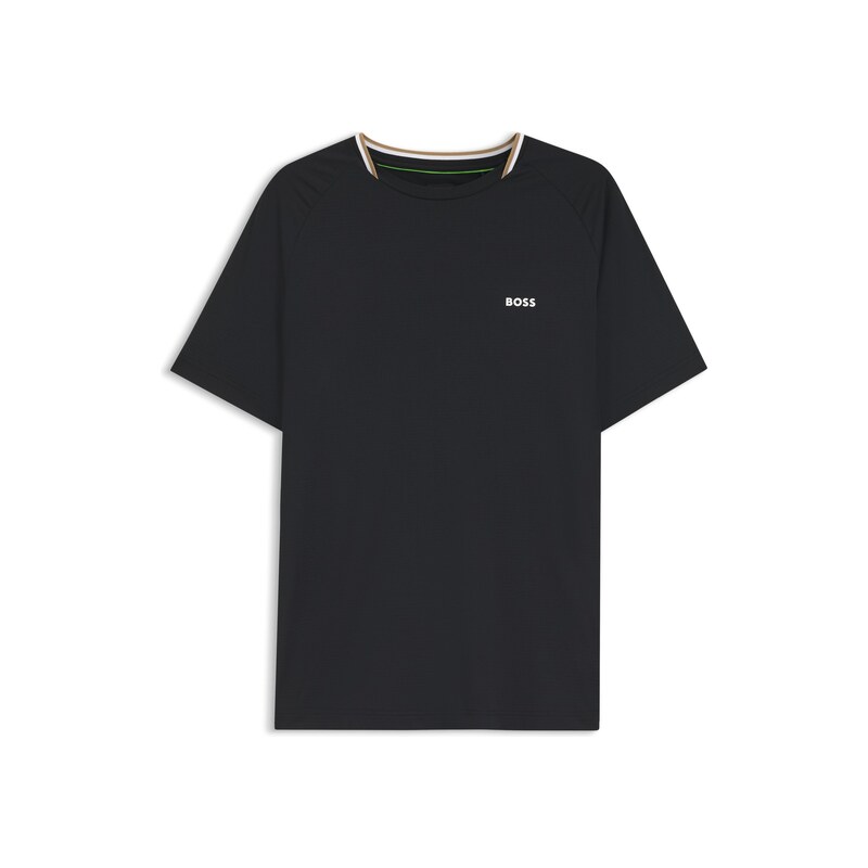 BOSS Active slim-fit T-shirt with signature-stripe collar