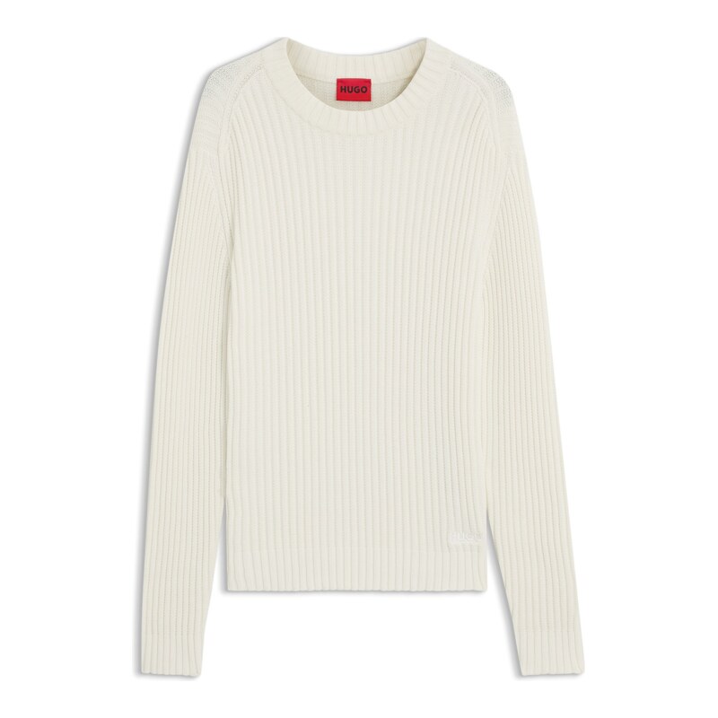 HUGO Relaxed-fit sweater in ribbed cotton