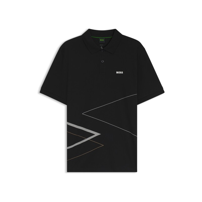 BOSS Pima-cotton polo shirt with placed print
