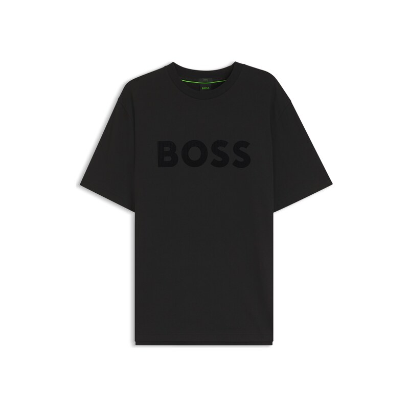 BOSS Tonal flock-logo T-shirt in stretch cotton