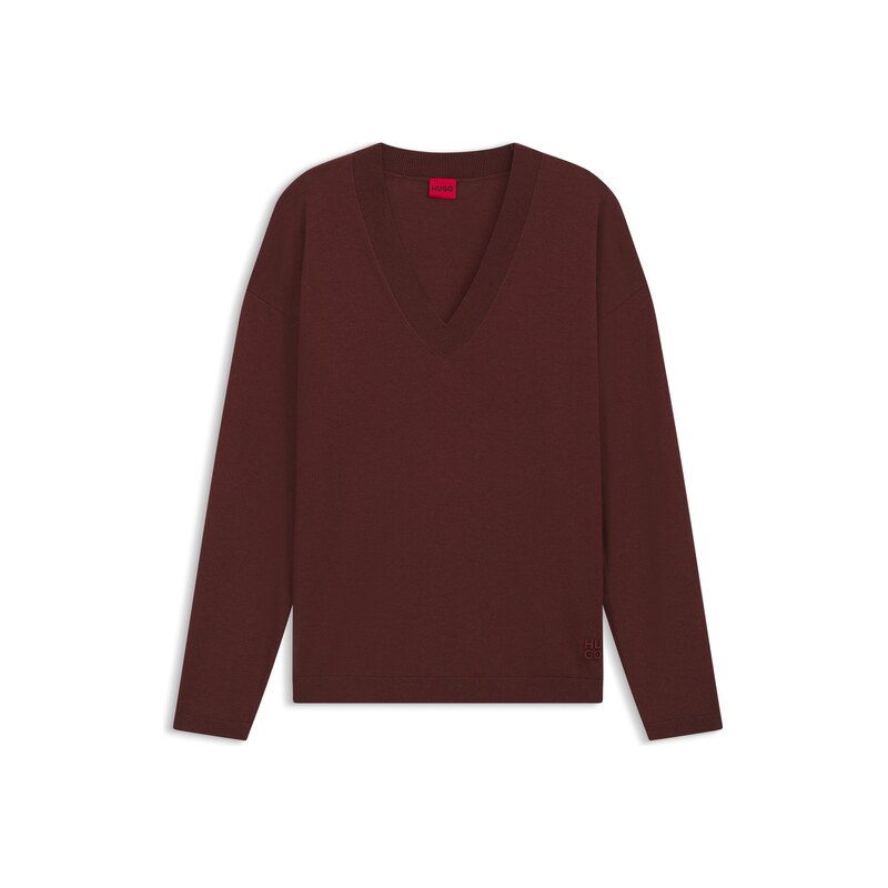HUGO V-neck sweater in a wool blend with cashmere