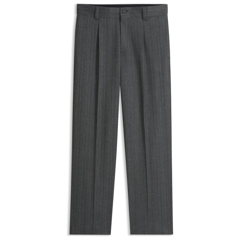HUGO Modern-fit trousers in herringbone fabric