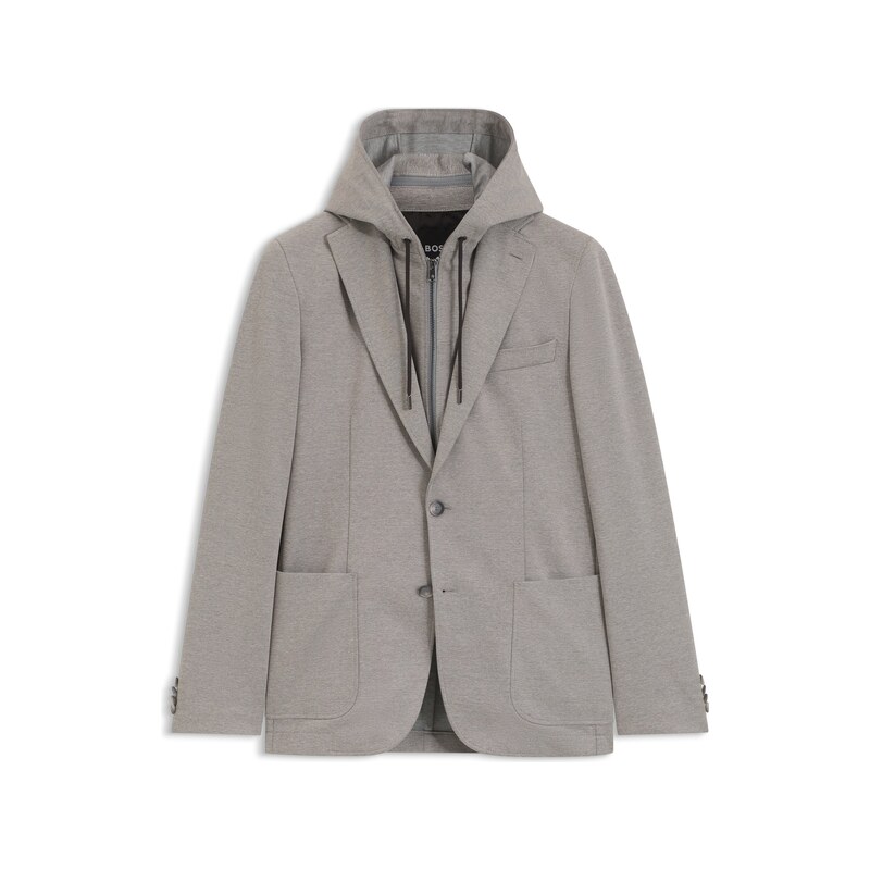 BOSS Slim-fit jacket with inner hoodie