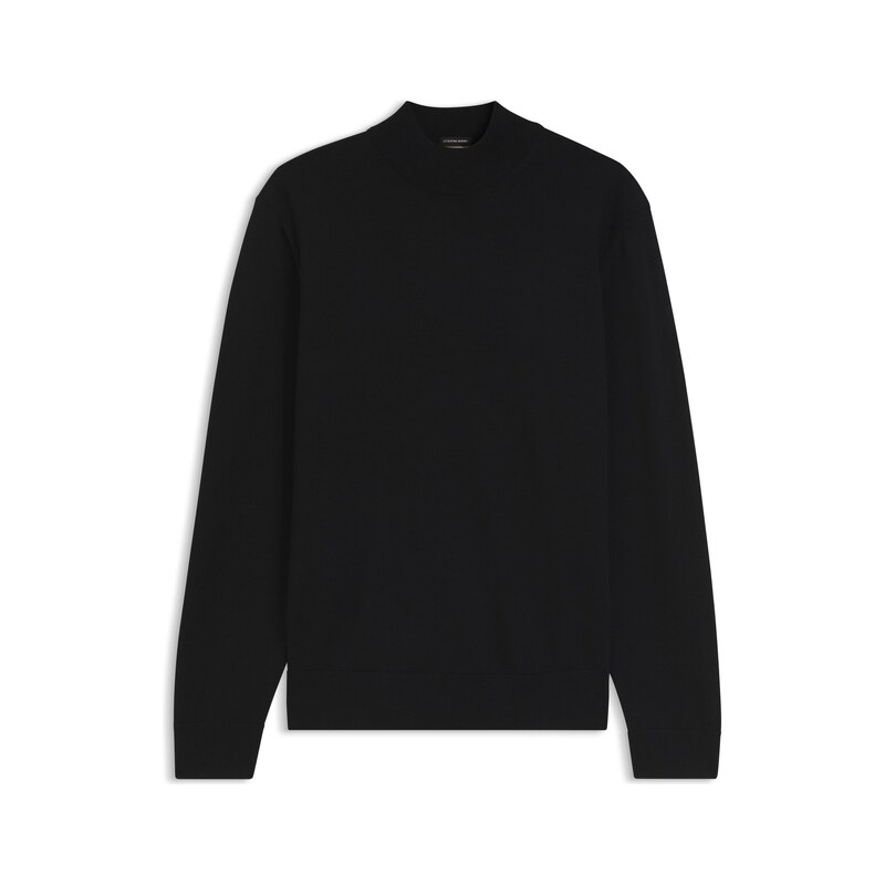 BOSS Mock-neck sweater in extra-fine merino wool