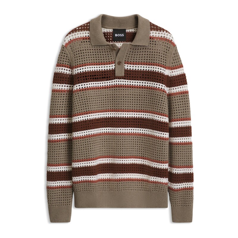 BOSS Relaxed-fit rugby sweater in a wool blend