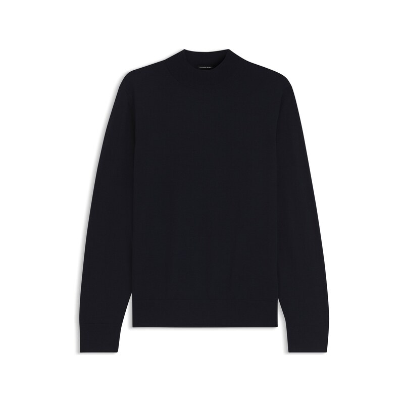 BOSS Mock-neck sweater in extra-fine merino wool