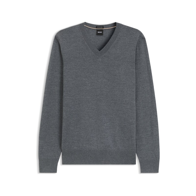 BOSS V-neck sweater in extra-fine merino wool
