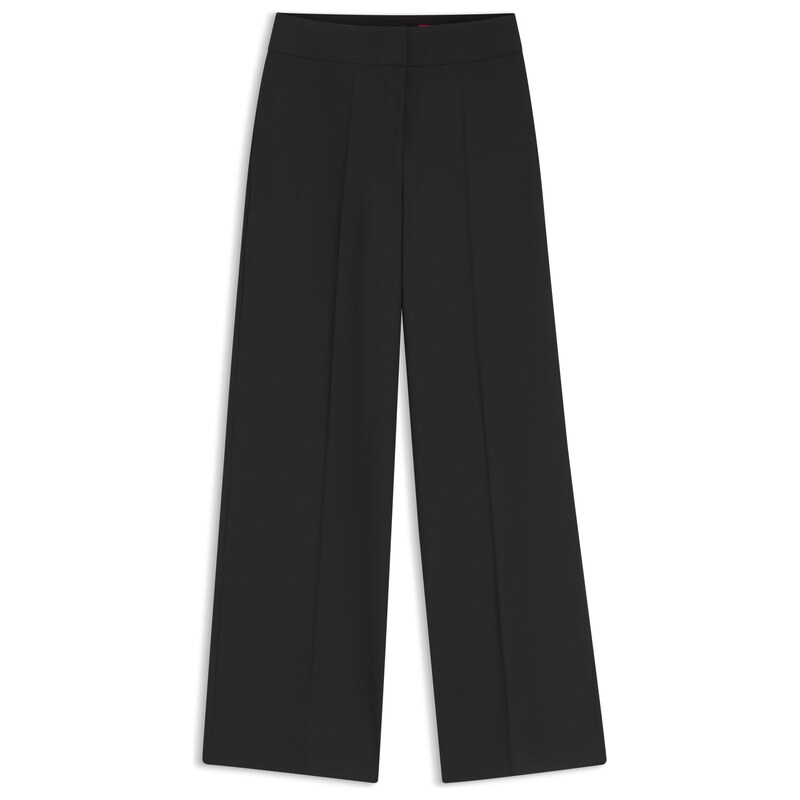 HUGO Wide-leg regular-fit trousers in stretch fabric