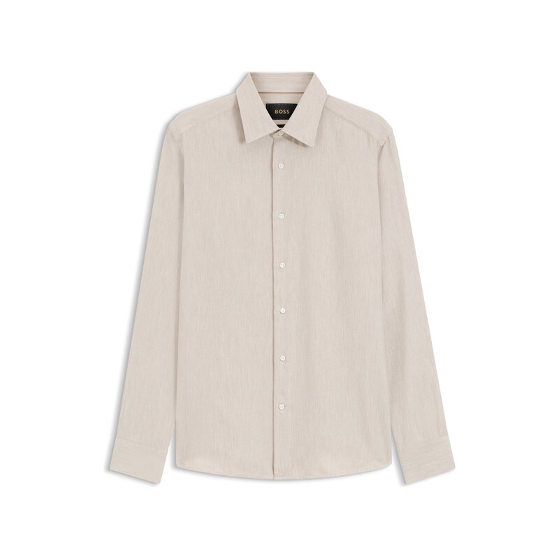 BOSS Slim-fit shirt in cotton-blend flannel