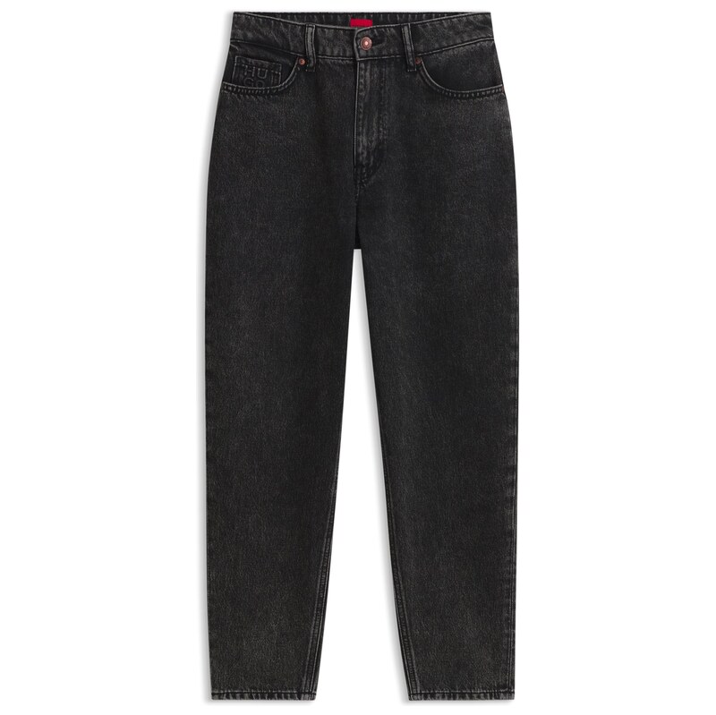 HUGO High-waisted mom-fit jeans in mid-grey denim