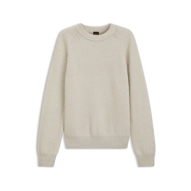 BOSS Relaxed-fit sweater with ribbed zig-zag structure