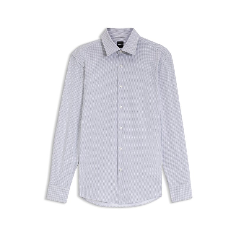 BOSS Slim-fit shirt in printed performance-stretch jersey