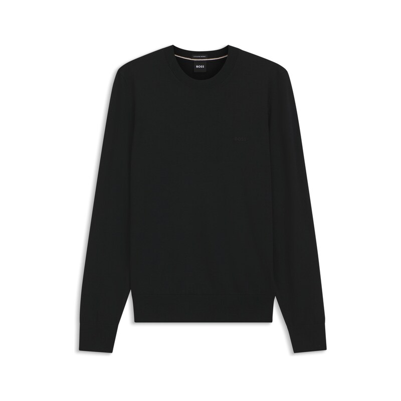 BOSS Merino-wool sweater with logo embroidery