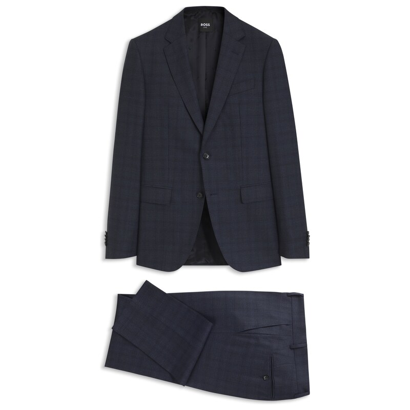 BOSS ONE Two-piece slim-fit suit in checked virgin wool