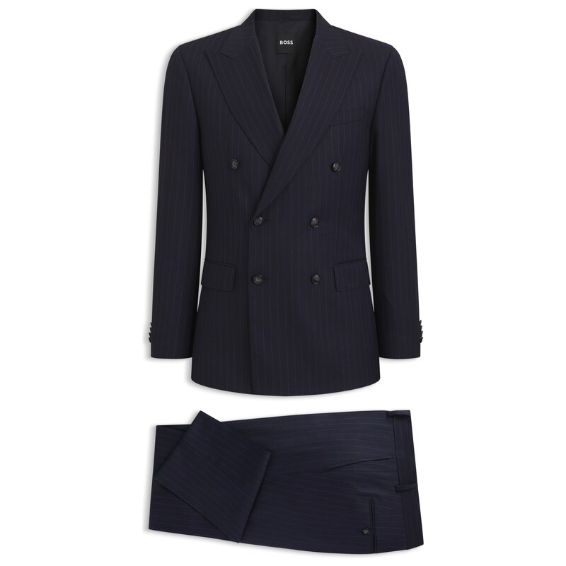 BOSS Two-piece slim-fit suit in striped stretch wool