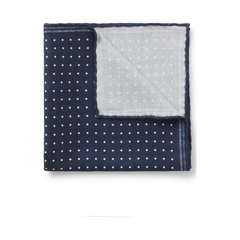 BOSS Dot-patterned pocket square in Italian sil