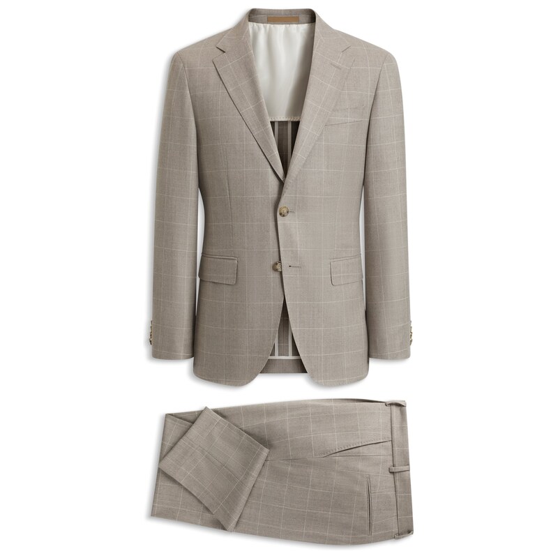BOSS Two-piece slim-fit suit in checked Italian wool