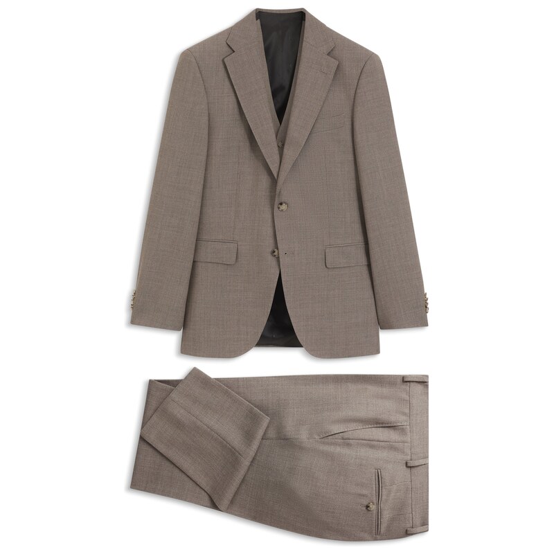 BOSS Three-piece regular-fit suit in virgin-wool serge