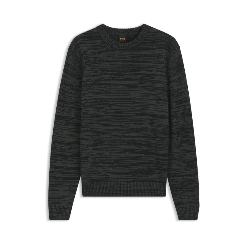 BOSS Mouliné-knit sweater in virgin wool and cotton