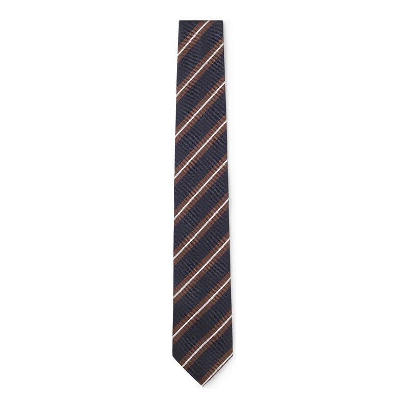 BOSS Silk-blend tie with diagonal stripes