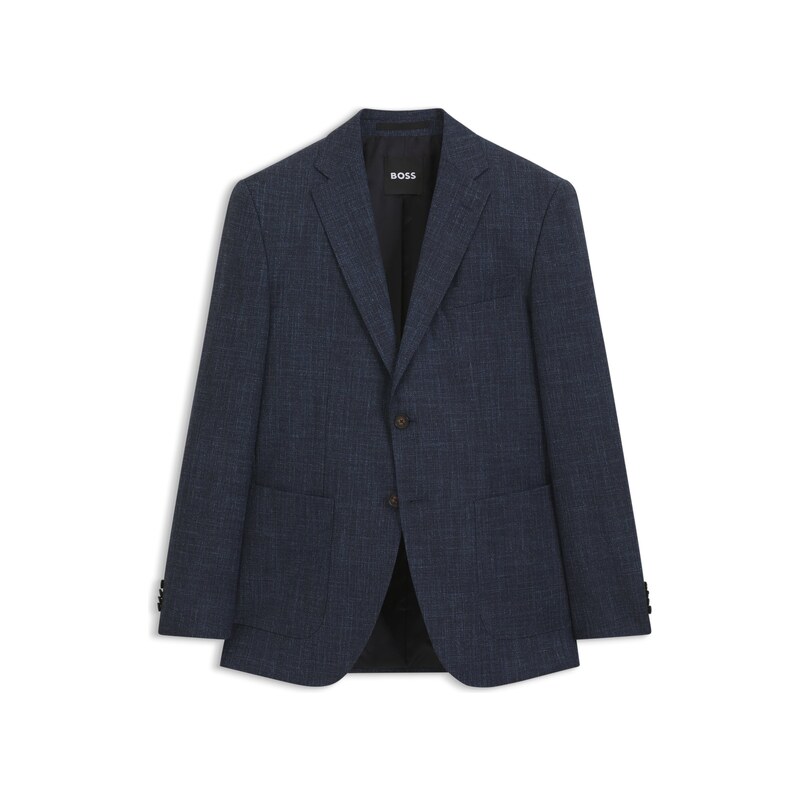 BOSS Regular-fit suit jacket in a patterned wool blend