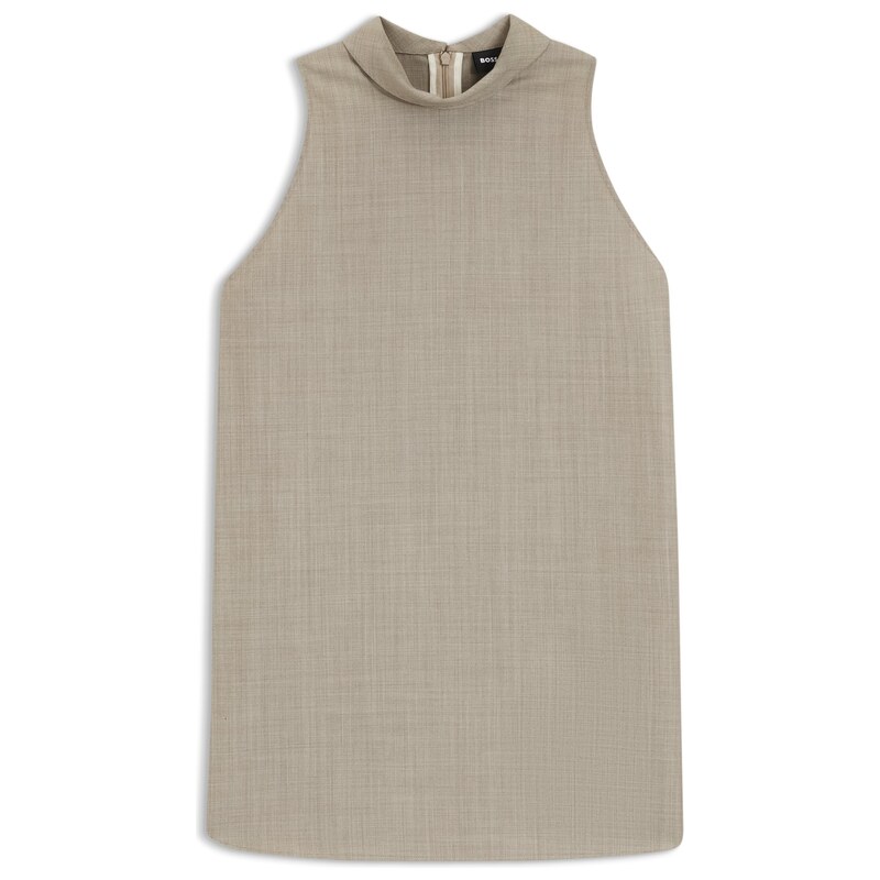 BOSS Sleeveless tailored blouse in virgin wool with stretch
