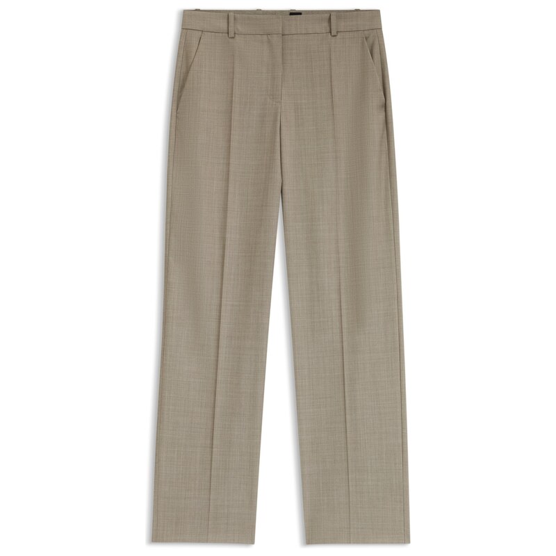 BOSS Relaxed-fit trousers in melange virgin wool with stretch