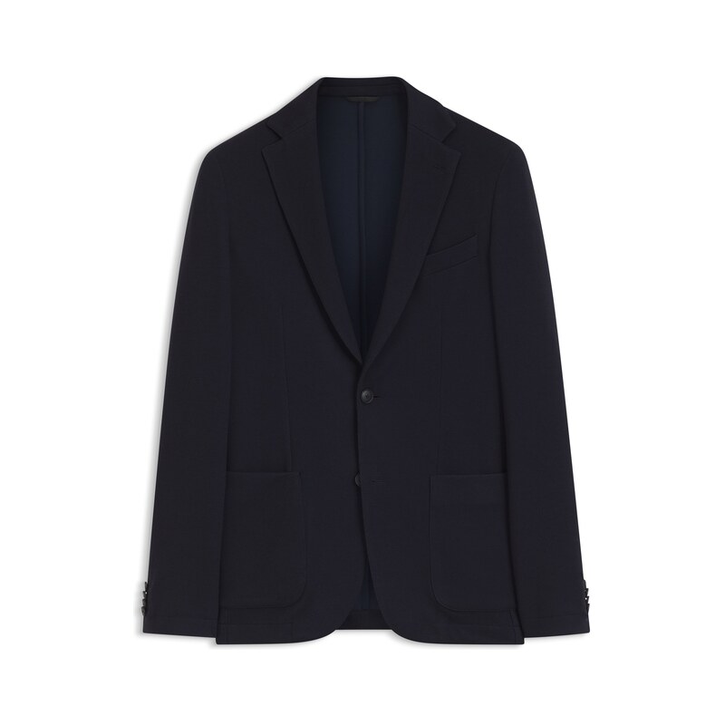 BOSS Slim-fit blazer in micro-patterned stretch jersey