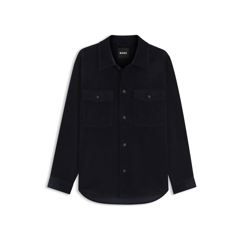 BOSS Relaxed-fit blazer in micro-pattern stretch cotton