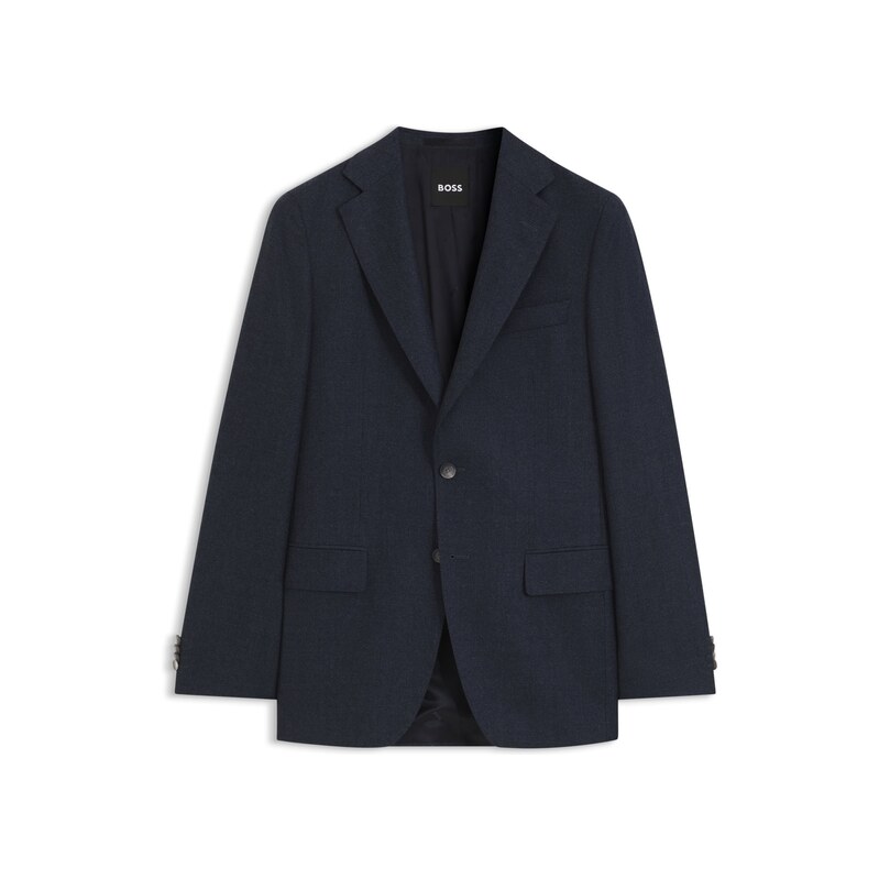 BOSS Patterned slim-fit blazer in Italian virgin wool