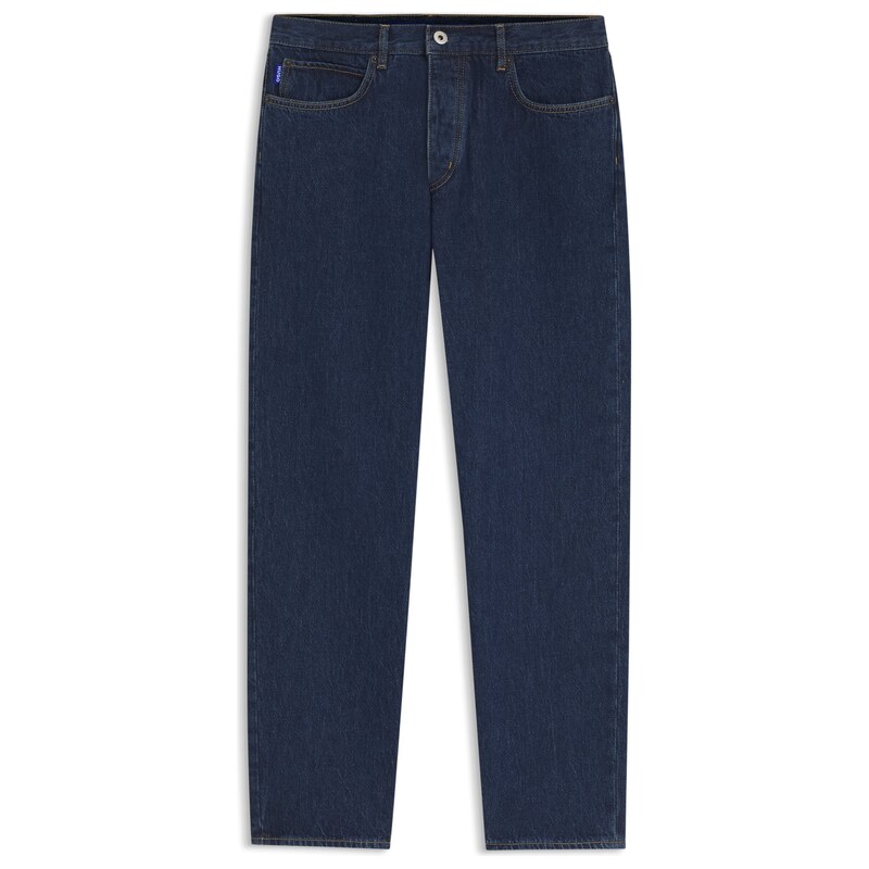 HUGO Regular-fit jeans in blue indigo cotton