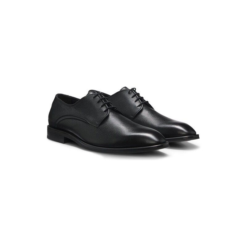 BOSS Grained leather lace-up shoes made in Italy