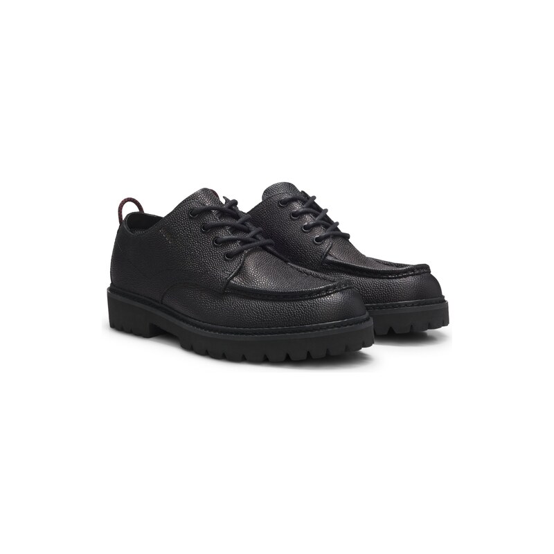 HUGO Derby shoes in grained leather with lug sole