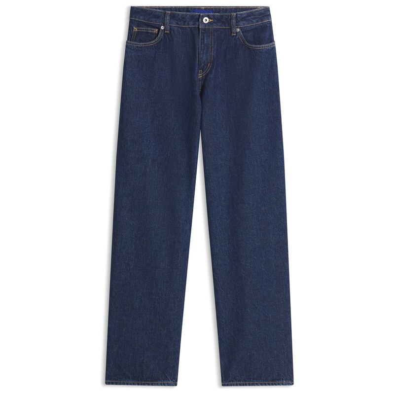 HUGO Baggy-fit jeans in blue rigid denim