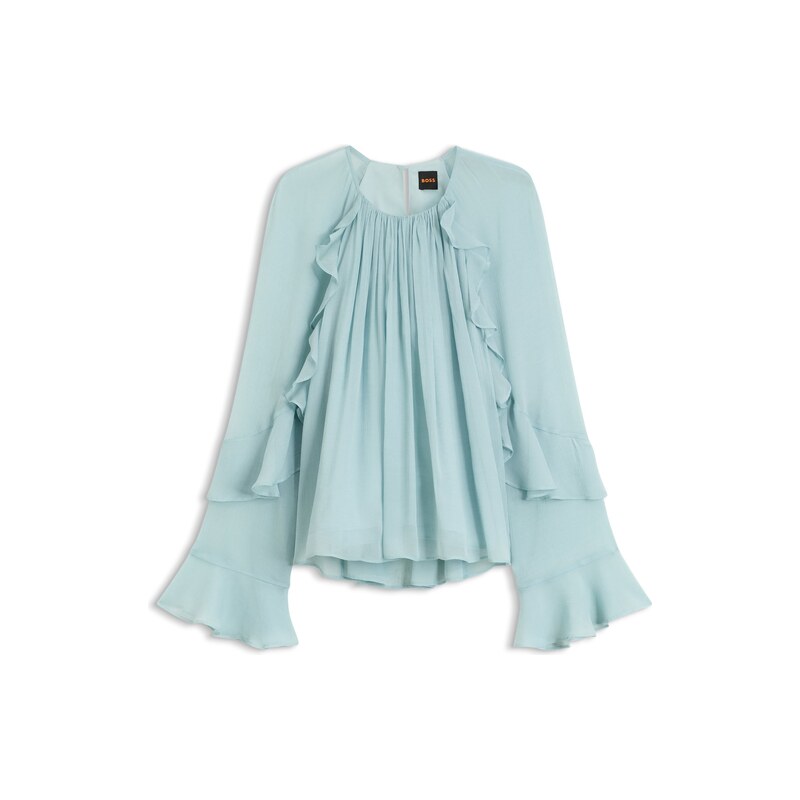 BOSS Regular-fit blouse in light Creponne fabric