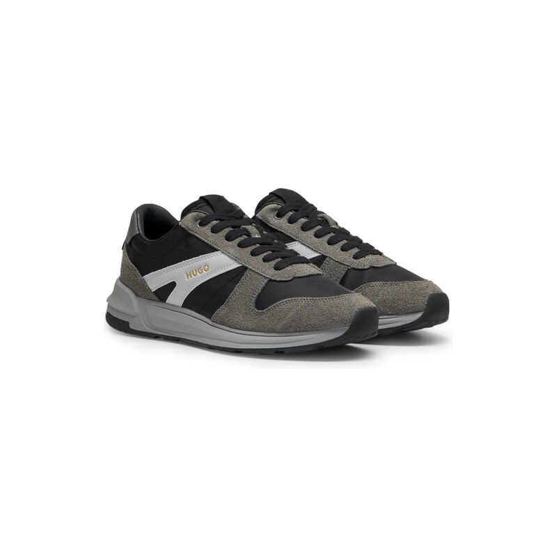 HUGO Suede-trim trainers with logo details