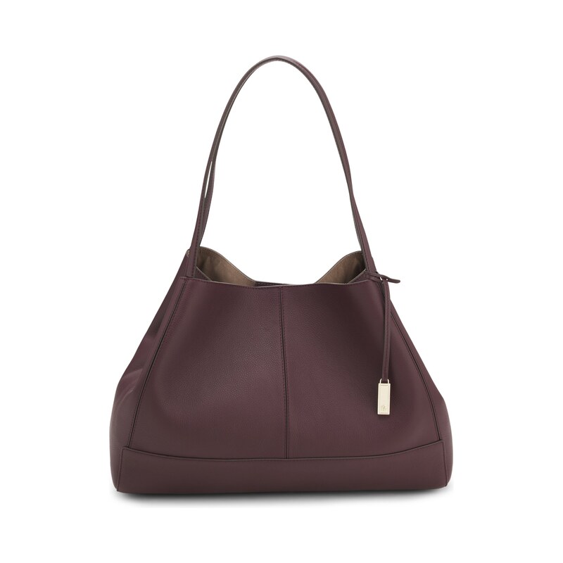 BOSS Tote bag in grained leather with detachable pouch