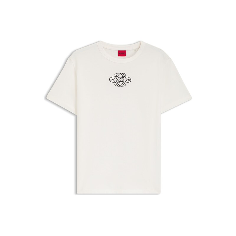 HUGO Cotton T-shirt with embroidered logo