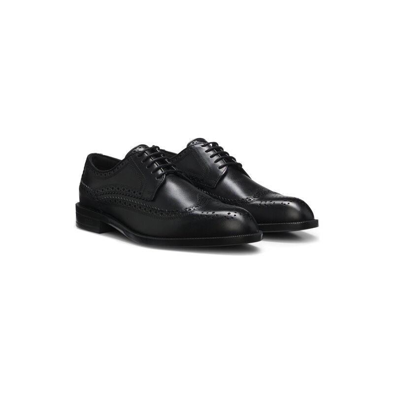 BOSS Timeless leather Derby shoes with brogue stitching