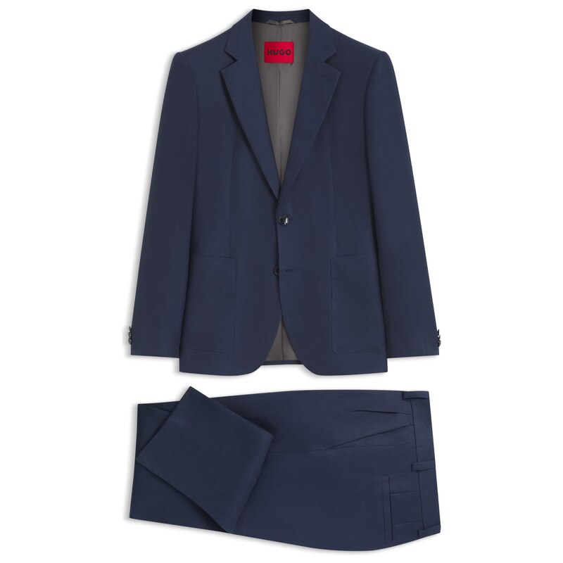HUGO Two-piece extra-slim-fit suit in linen twill
