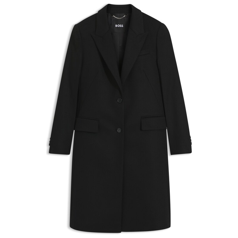 BOSS Single-breasted formal coat in wool