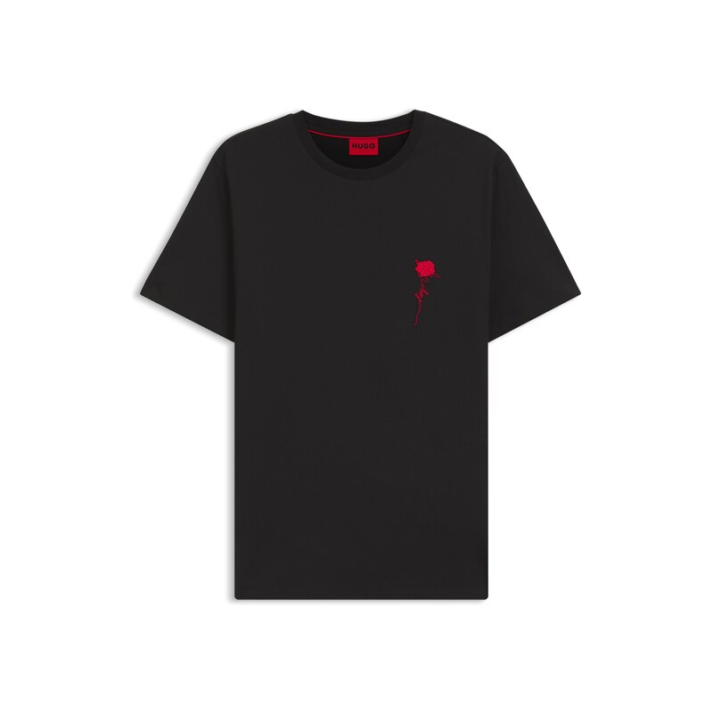 HUGO Cotton T-shirt with logo artwork