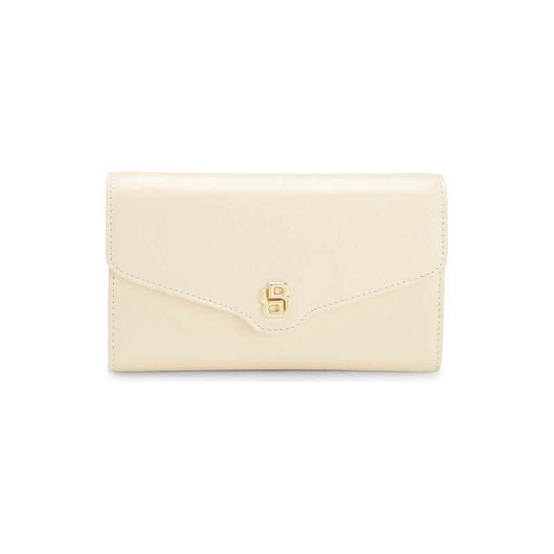 BOSS Leather clutch bag with Double B monogram hardware