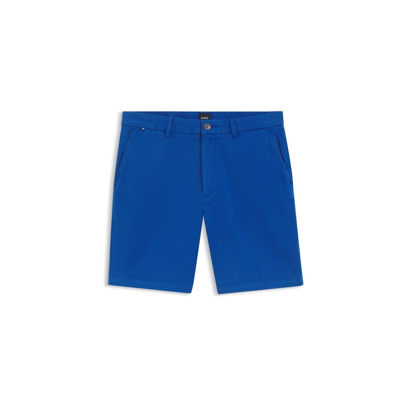 BOSS Modern-fit shorts in overdyed stretch-cotton twill