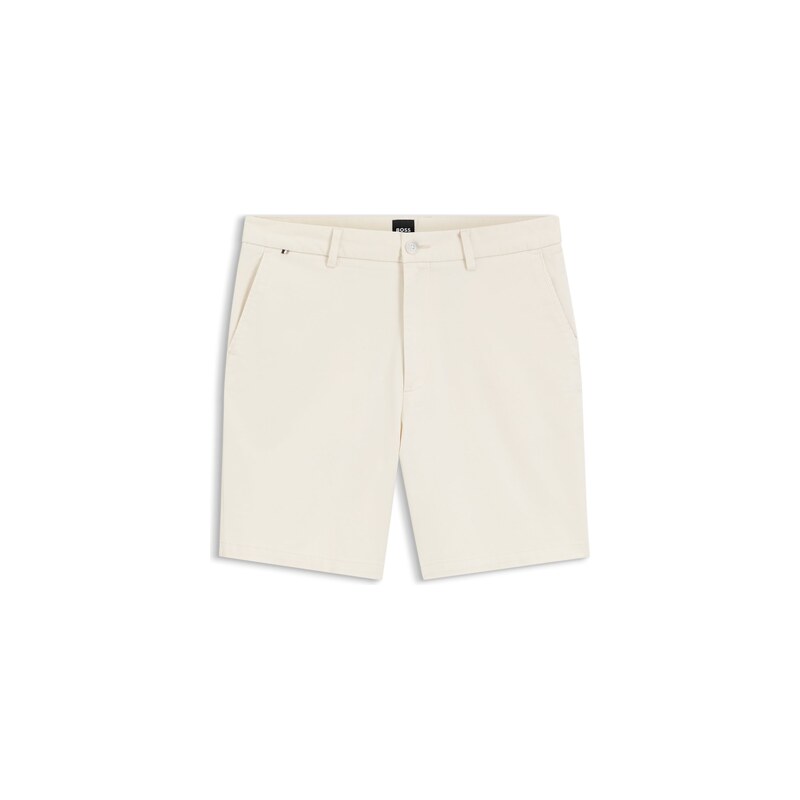 BOSS Modern-fit shorts in overdyed stretch-cotton twill