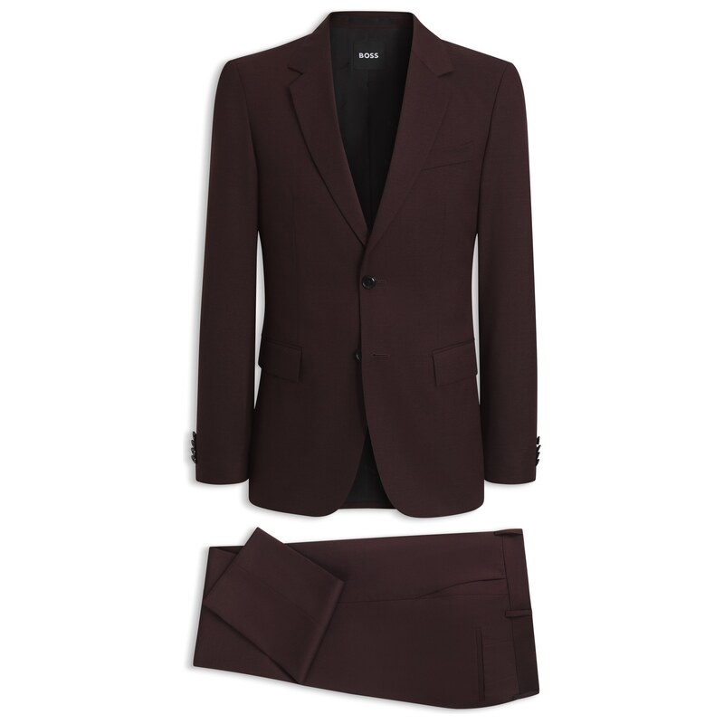 BOSS Slim-fit suit in micro-patterned virgin wool
