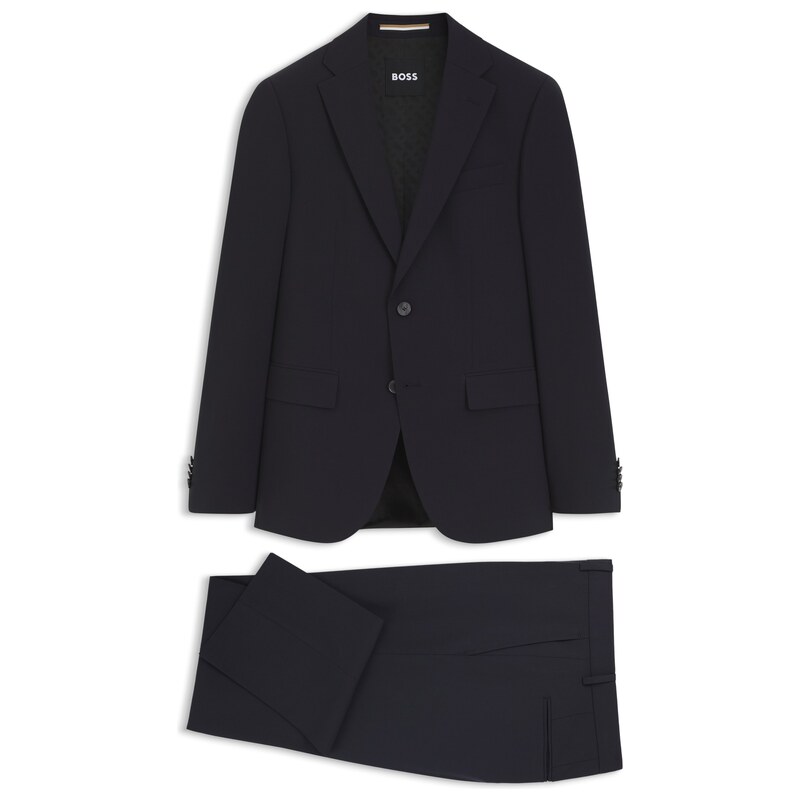BOSS Two-piece suit in a melange stretch-wool blend